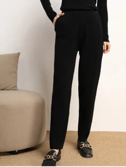Women's 100% Pure Wool Slim Pants High Waist Autumn and Winter Cashmere Casual Knitted Pencil Pants Korean Thick Casual pants