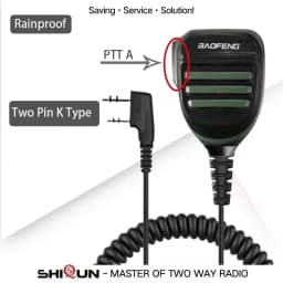 Baofeng UV-13Pro Waterproof Microphone Shoulder Speaker UV-9R PRO 2 Pins for Walkie UV-5R/UV-82/UV-16/TH UV8000D Two Way Radio