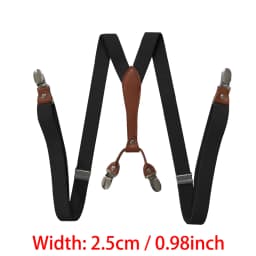 Heavy Duty Big Size Work Suspenders for Men 5cm/2 Inch Wide X Back with 4 Strong Clips Adjustable Elastic Trouser Braces Straps