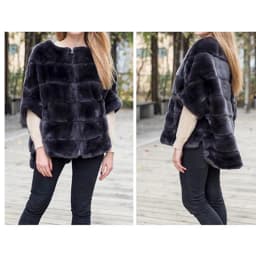 Real Rex Rabbit Fur Jacket for Women Zipper Stripe with Batwing Sleeve Furry Vest Thick Tops Dropshipping Winter Coat 1907018
