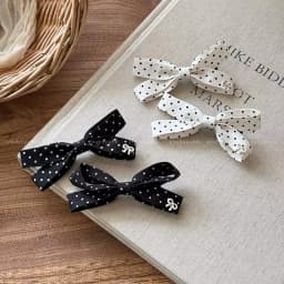 2pcs Sweet polka dot bow hair clip, side clip, French retro, niche, high-end bangs clip, bow hair accessory