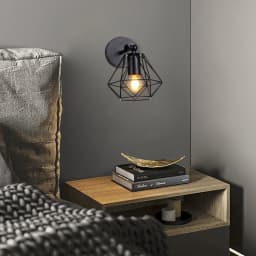 Industrial Loft LED Wall Lamp Lampshade Vintage Cage Wall Light Wall Sconce Fixture for Bedroom Living Room Home Indoor Lighting