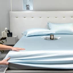Natural 100% Mulberry Silk Fitted Sheet Luxury Mattress Cover Single Double King Queen Size High End Bed Cover Customized Size