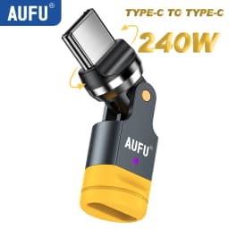 AUFU 540 Degree USB C Adapter 240W PD Fast Charging Cable Adapter Type C Male To Female Converter For Samsung S22 Xiaomi Laptop