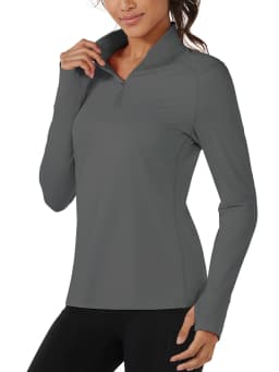TACVASEN Fleece 1/4 Zip-Up Pullover Womens Warm Long Sleeve Outdoor Sports Tops Breathable Athletic Running Jogging Sweatshirts