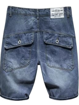 Summer Thin Loose Straight Leg Men's Jeans Shorts Casual Vintage Style Five-Quarter Length Comfortable Fit Workwear Denim Shorts