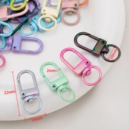 10pcs Electroplating Illusion Color Snap Lobster Clasp Hooks For DIY Colorful Trinkets Making Rotating Pet Keychains Bag Keyring