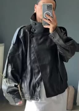 Women's Jacket 2026 Autumn New Black Long Sleeve Pebble Faux Leather Jacket Motorcycle Style Personality Fashion