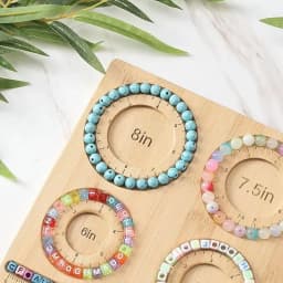 Bamboo Beading Board Imperial Measurements Marked Bracelet Sizer Jewelry Design Mat for Jewelry Bracelet Making DIY Craft