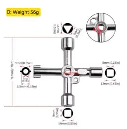 Multi Functional Elevator Key Wrench Elevator Water Meter Valve Multi Purpose Triangular Wrench Portable Hand Tools