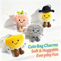 Plush Doll Series Cute Soft Rubber Key Chain Bag Pendant Plush Accessories Doll Car Pendant Holiday Gift. Plush Keychain