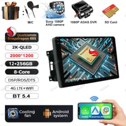 Android 15 Car Radio For Jeep Wrangler 3 JK 2007 - 2018 Head Unit Wireless Carplay Auto GPS QLED DVD Multimedia Navigation BT