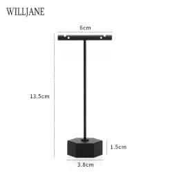 Black Metal Earrings T-Bar Stand Necklace Chains Ring Jewelry Hanging Holder Organizer Watch Counter Display Stand for Selling