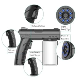 Barber Sprayer Bottle 280ML Steam Spray Sprayer Bottle Handheld USB Nano Blue Light Electric Household Spray Disinfection Gun