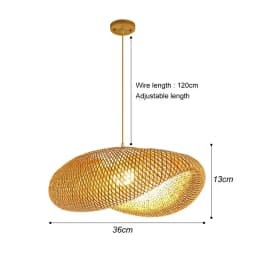 Newest Bamboo Pendant Lamp Ceiling Lights Rattan Wicker Lustre Hand Knit Braiding Suspended Home Dining Braided Indoor Decor Hot
