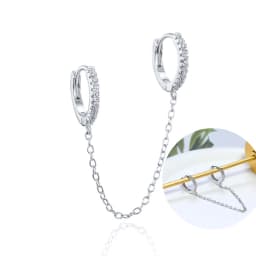 925 Sterling Silver Ear Needle White Zircon Silver Series Earrings ins Tassel Pendant Hoop Earrings For Women Advanced Jewelry
