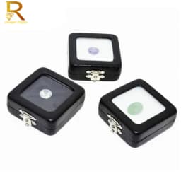 Quality Loose Diamond Display Box PU Leather Case Gem Stone Storage Box Black White Pad Bead Pendant Gemstones Organizer Holder