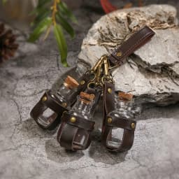 Medieval Alchemy Vial PU Leather Holder Belt - Artificial Potion Bottle Accessory for Renaissance Faires And Cosplay Belt