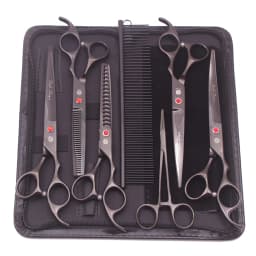 Purple Dragon Pet Scissors 7'' Stainless Dog Groomming Scissors Kit Straight Shears Thinning Shears Chunker Curved Shears Z3003