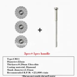 Ultra-Thin Double-Sided Diamond Grinding Discs – 0.20mm Cutting & Polishing Blades with 2.35mm Shank