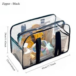 Transparent Zipper Storage Bag with Handle, Large Travel Organizer for Home and Travel, Durable and Practical Design