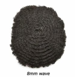 Afro Men's Capillary Prothesis Water Curly Man Toupee Indian Human Hair System Units 25mm Curl Human Hair Toppers Natural Color