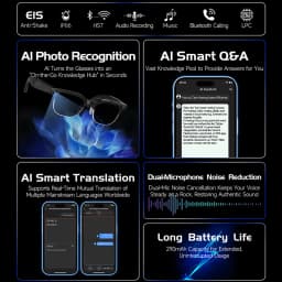 2026 New AI Smart Photo Glasses 800W Camera Anti-shake HD Video Recording Translation Voice Assistant Music BTCall Smart Glasses