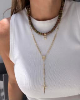 2026 autumn and winter 4*6mm natural stone abacus beads stainless steel bead jewelry necklace, suitable for daily wear