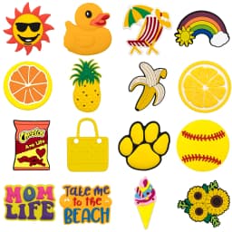 1/16pcs Summer Fruit & Beach Theme Bag Charms Set DIY Decorative Pins Lemon Pineapple Fashion Women Handbag Tote Accessories