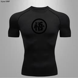 Goku Print Compression Shirts For Men Gym Workout Joging Fitness Undershirts Base Layer Quick Dry Aerobic Exercise Men Tops