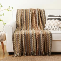 Battilo Boho Throw Blanket Lightweight Knit Throw With Tassels Bohemian Woven Sofa Blankets Soft Bed Plaid Decorative Blanket
