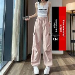White Quick Dry Women's Summer Pants High Waist Cuffed Thin Wide Leg Harlan Sport Workwear Trousers Comfortable Casual Pants
