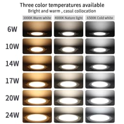 10pcs CCT Spot Downlight Recessed LED Ceiling Light 3 Color Adjusted AC100-240V Dial Swich 3000K/4000K/6500K Indoor Lighting