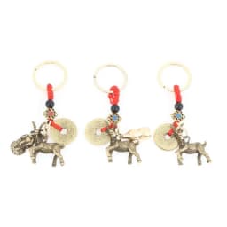 New Year 2027 Sheep Lucky Pendant Keychain Pi Xiu Feng Shui Wealth Key Ring Vintage Red String Knot Bag Pendant Jewelry Gift