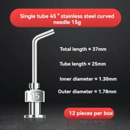 1-inch 45 degree bent metal injection needle tube, stainless steel dispensing needle, dispensing needle distributor accessories