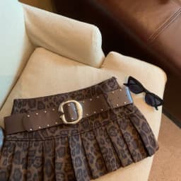 Sexy Leopard Print High Waist Anti-light Pleated Skirt Y2k Spice Girl Short Skirt