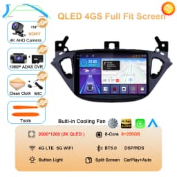 Android 16 Auto For Opel Corsa E 2015-2019 For Opel Adam 2013-2016 Multimedia Video Player Radio Carplay Car GPS WIFI+4G Stereo