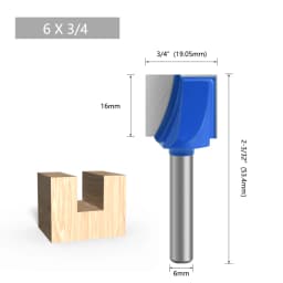 LAVIE 1pc 6mm 1/4 Shank Cleaning Bottom Bit Straight Router Bit Set Clean Milling Cutter Woodworking Power Machine MC0603