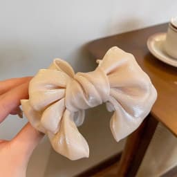 1/2/3pcs Solid Color Shiny Mesh Bow Hair Clip for Woman Fashion Girl Meatball Head Hair Clip Claw Hair Accessories