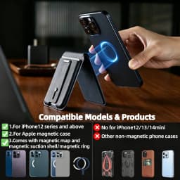 GITFOS MagSafe Card Holder Stand Wallet, 2in1 Magnetic Slim Wallet for iPhone 17/16/15/14/13/12, 7 Colors