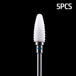 5pcs Ceramic Milling Cutter For Manicure Set Nail Drill Bit Mill Manicure Machine Pedicure Tools for Removing Gel File 3/32 Inch