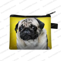 Cute Pug Dog Pattern Coin Purses Women Lovely Pet Animal Mini Wallet Ladies Key Credit Card Bag Small Lipstick Bags Gift