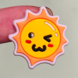 Good Quality 1pcs Kawaii Sun Expression PVC Shoe Charms Sandals Shoes Accessories Shoes Ornament Fit Kids DIY Party Xmas Gift