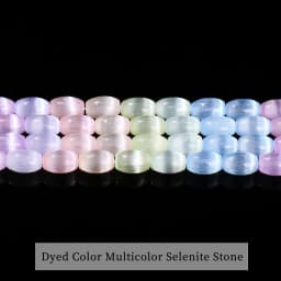 8*12mm Dyed Color Multicolor Selenite Stone Barrel Shape Beads Smooth Loose Spacer For Jewelry Making Diy Necklace Bracelet