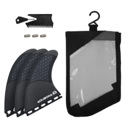 Single/Dual II Tab Surfing Fins - Tri Fins Set Honeycomb Fiberglass & Carbon S/M/L Size - Come with Fin Key Screws and Wax Comb