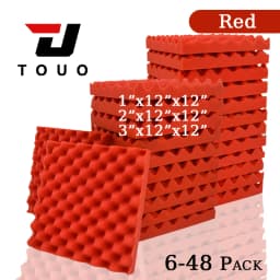TOUO Acoustic Foam Fireproof Soundproofing Sponge 6/12/24/48 Pcs Egg Crate Soundproof Foam Studio Home Sound-absorbing
