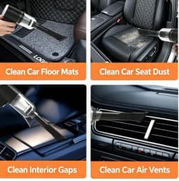 Handheld Car Vacuum Cleaner, Portable Cordless, Dual use of blowing and suctionMulti-Nozzles, for Car, Home, Pet, Office
