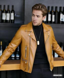 Men's Autumn Winter PU Leather Jacket, Motorcycle Biker Style Faux Leather Coat, Factory Direct Sales Casual Outerwear for Men