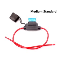 2Pcs Fuse Holder Medium Standard ATC ATO Fuse Box Socket Waterproof with Cable 5A 7.5A 10A 15A 20A 25A 30A 35A Fuse