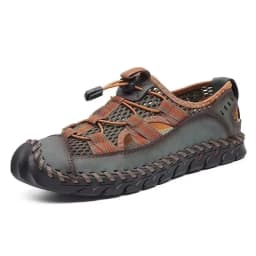 Men's Summer Sandals Outdoor Mesh Cork Handmade Direct Sales Breathable Seam Sole Mesh Lightweight Slippers